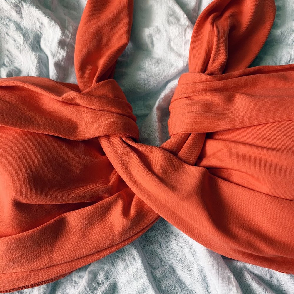 Seafolly S10 Twist Bandeau Coral Bra Bikini Top - Picture 5 of 8
